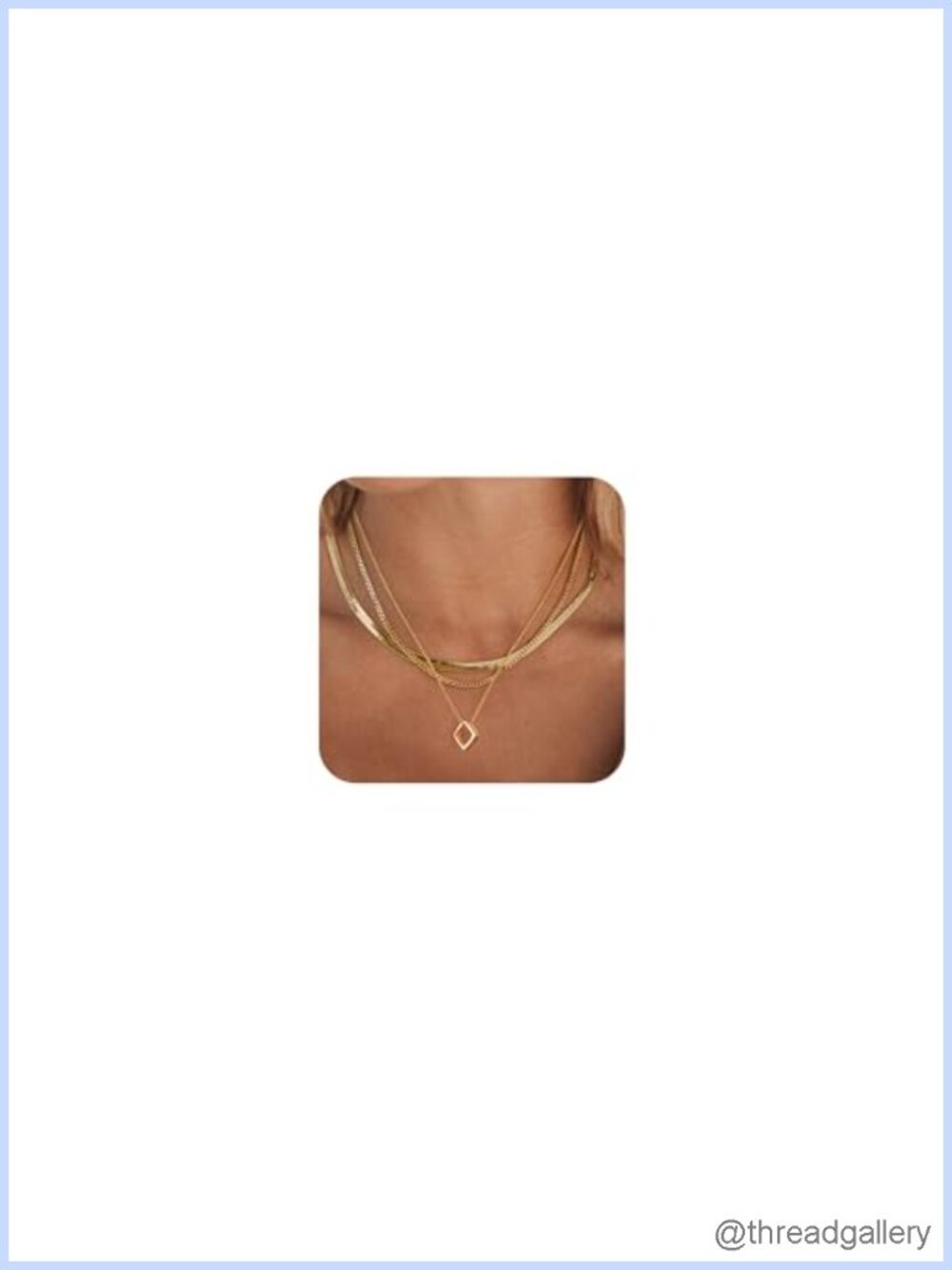 Layered Gold Necklace Set, 14K Gold Plated Stackable Choker Pendant Chains